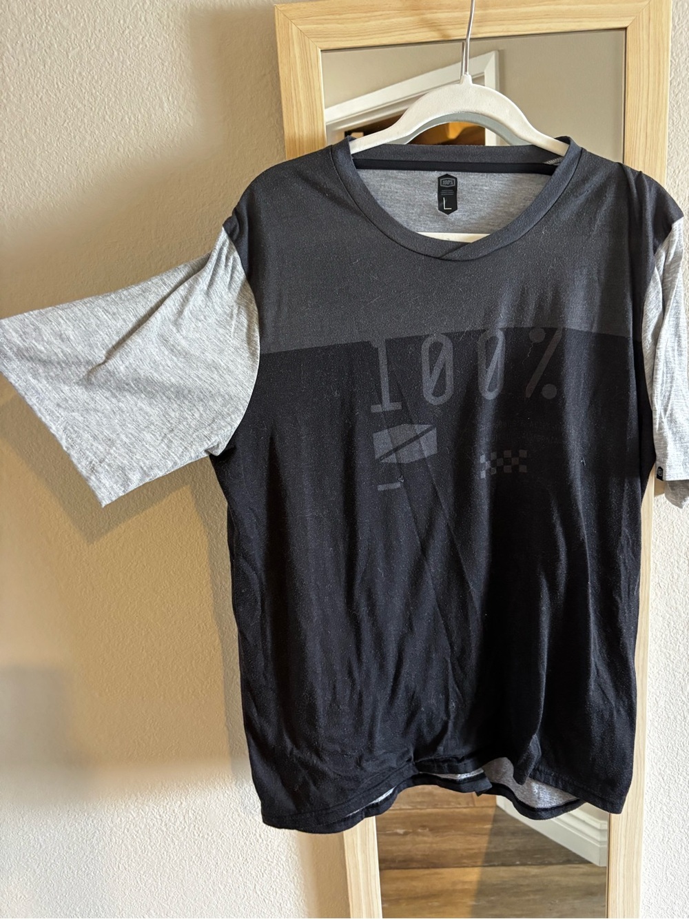 Men's Black and Heather Gray Short Sleeve MTB Shirt